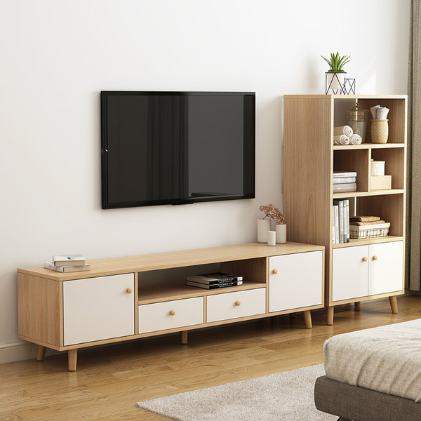 Bộ kệ tivi phòng khách chân gỗ KTV-112