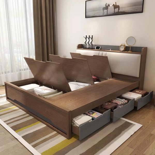 Giường ngủ thông minh bọc đệm – GN038
